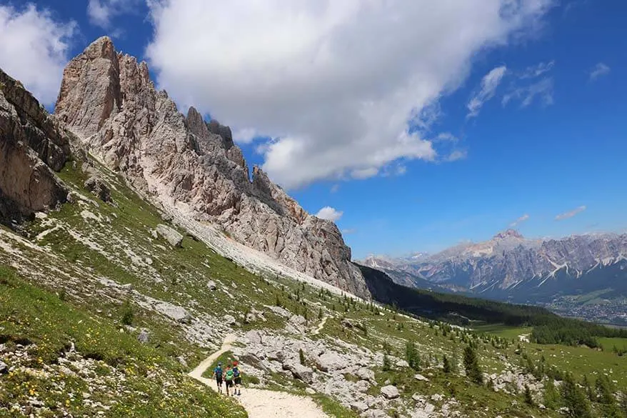 Mountain scenery at Forcella Ambrizzola in the Italian Dolomites