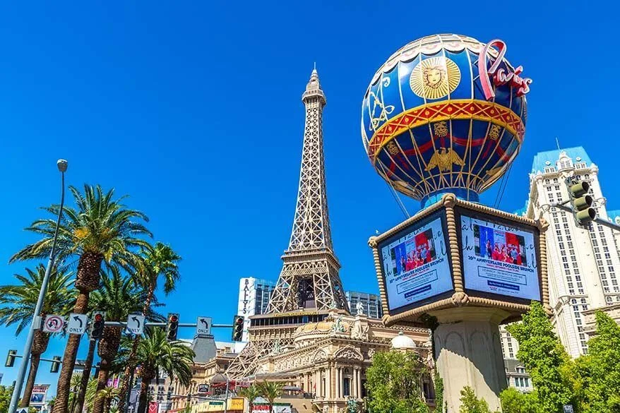 Paris casino and Eiffel Tower in Las Vegas