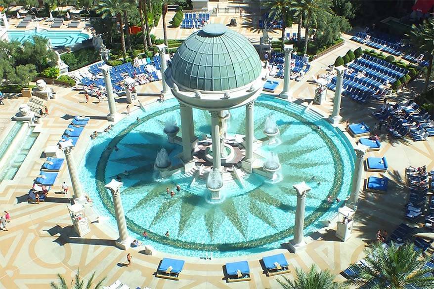 Swimming pool at Caesars Palace hotel in Vegas