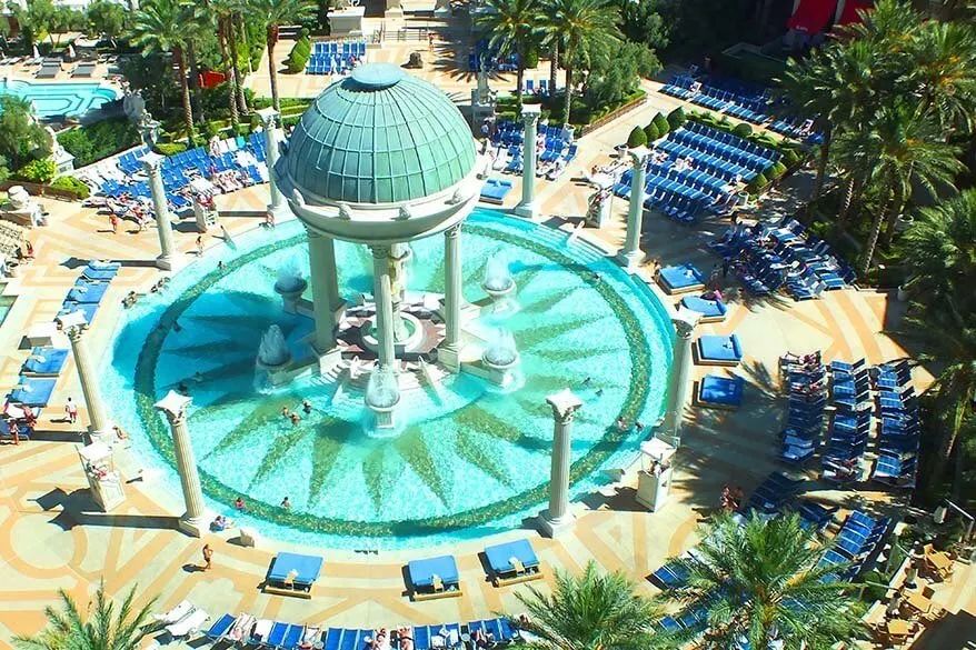 Swimming pool at Caesars Palace in Vegas