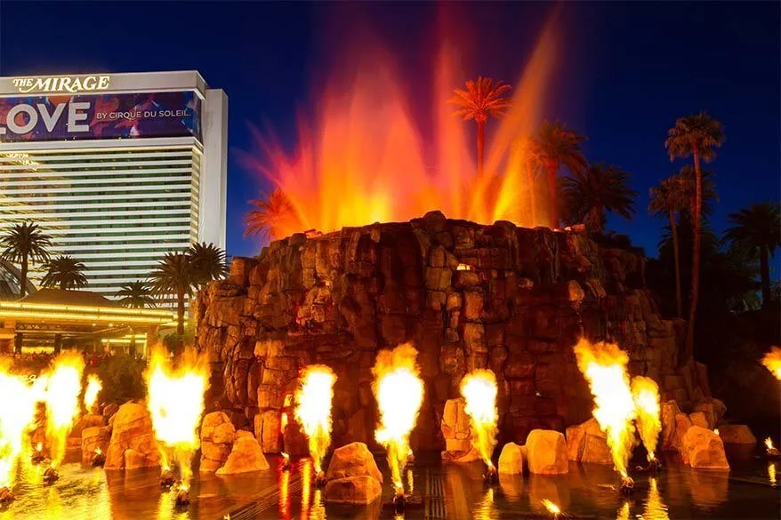 The Mirage Volcano Show in Vegas