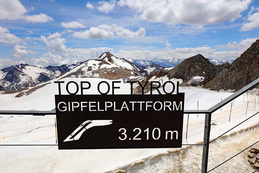 Top of Tyrol 3210 m sign (Gipfelplattform Top of Tyrol)