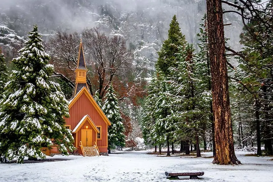Yosemite Valley Chapel in winter