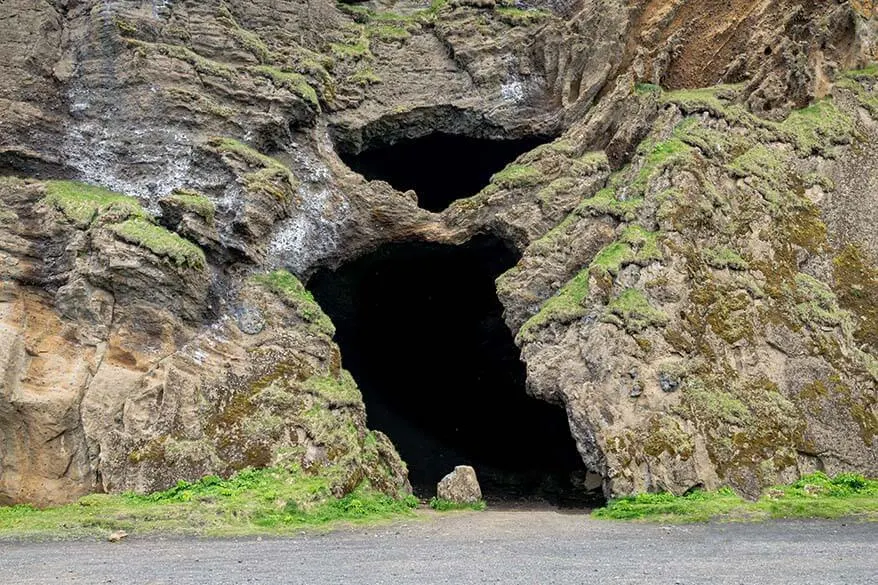 Hjorleifshofdi Cave on Iceland's South Coast