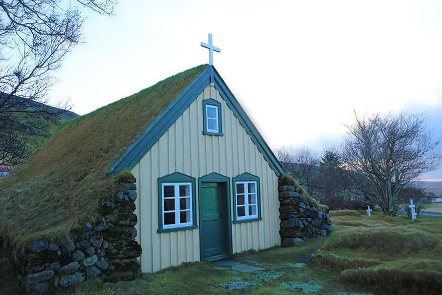 Hofskirkja turf church in Iceland