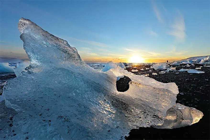 Jokulsarlon Diamond Beach in Iceland