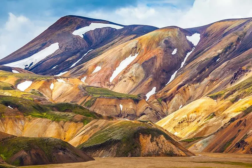 Landmannalaugar colored mountains in the highlands of Iceland