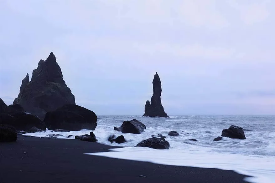 Vik black sand beach Reynisfjara in Iceland