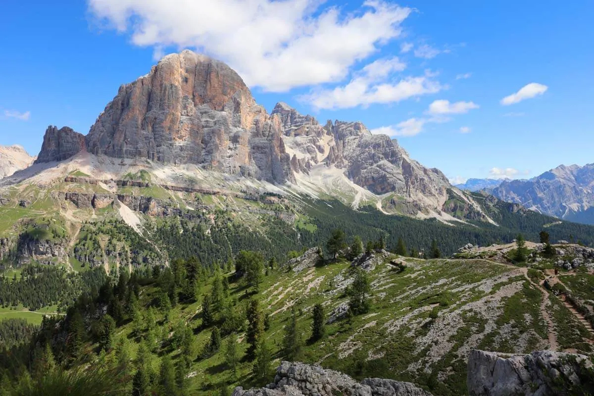 Best places to see in the Dolomites Italy - scenery near Cinque Torri and Falzarego Pass