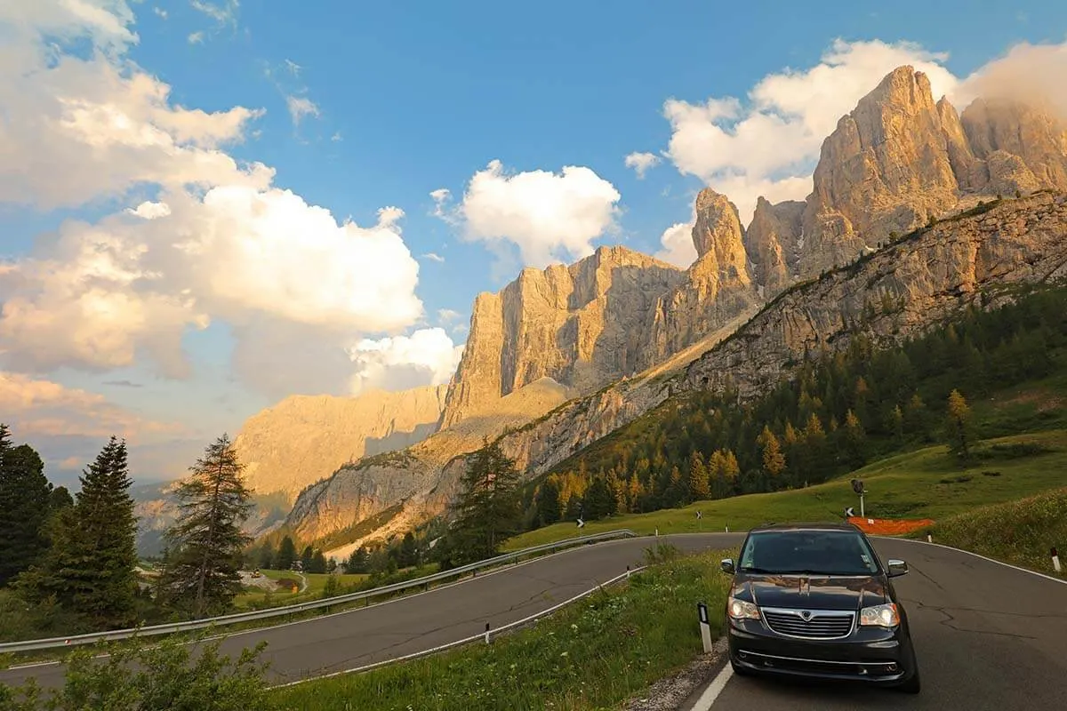 Gardena Pass in the Dolomites Italy