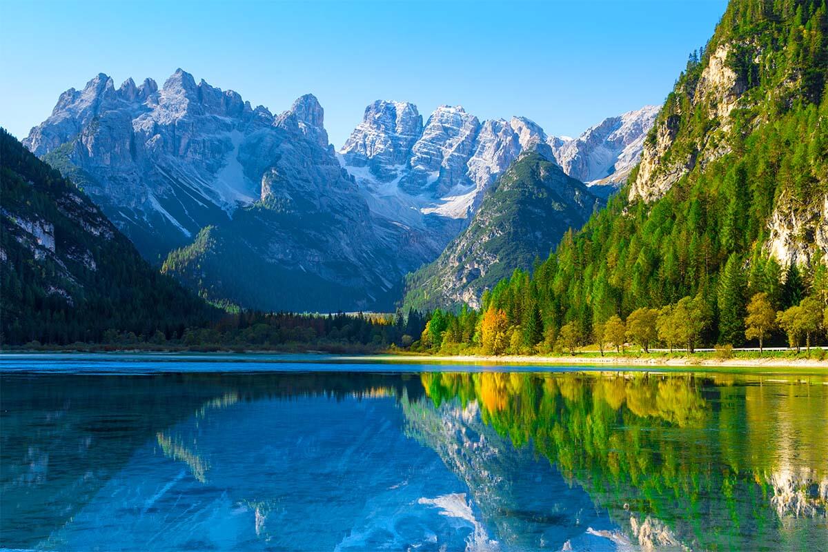 Lago di Landro (Durrensee) in the Dolomites Italy