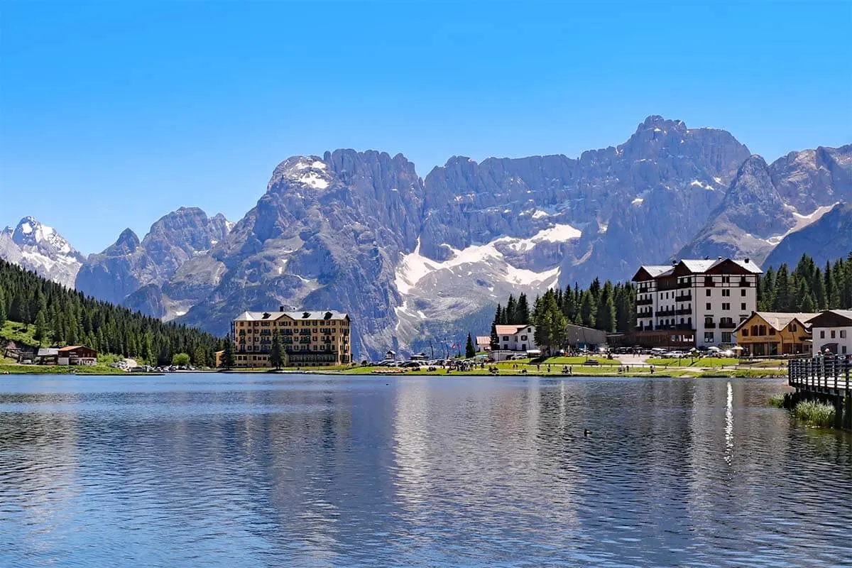 Lago di Misurina in the Dolomites Italy