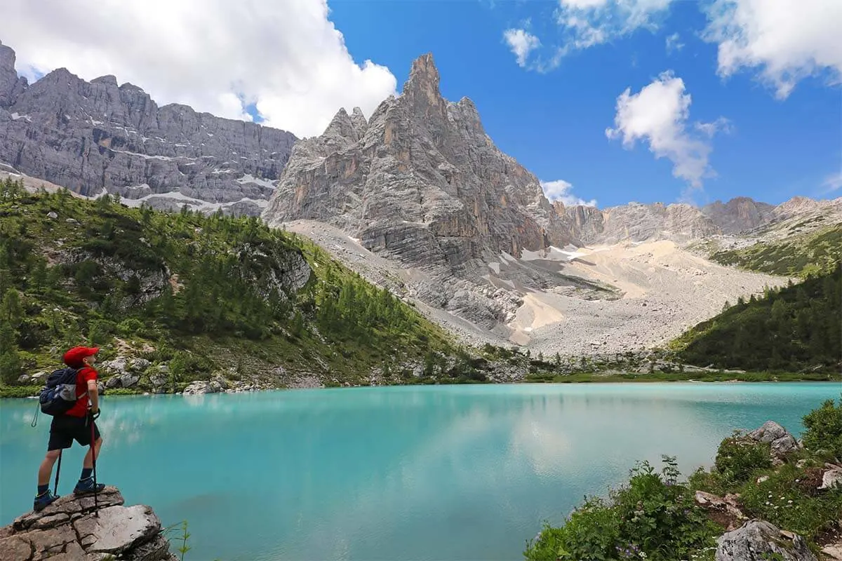 Lago di Sorapis - one of the most beautiful lakes in the Dolomites Italy