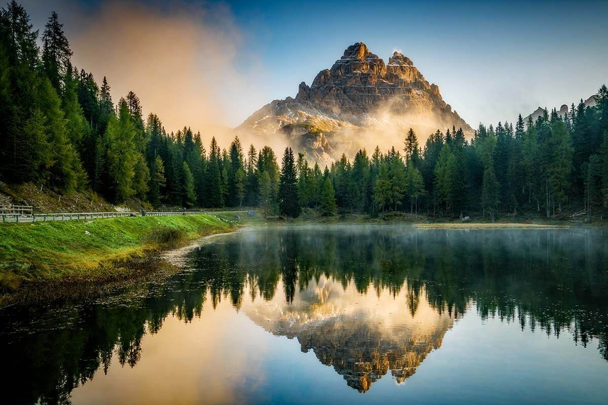 Lake Antorno in the Dolomites Italy