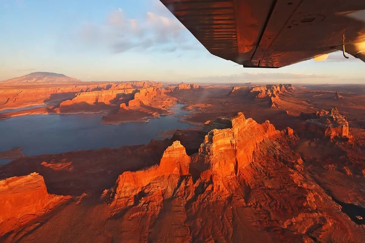 Lake Powell aerial view from an airplane