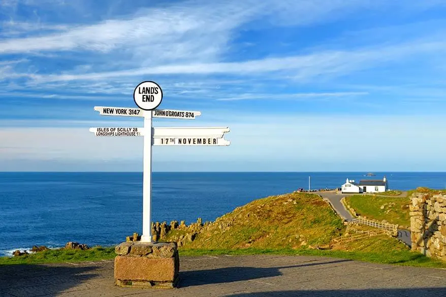 Land's End Sign is one of the popular Cornwall attractions