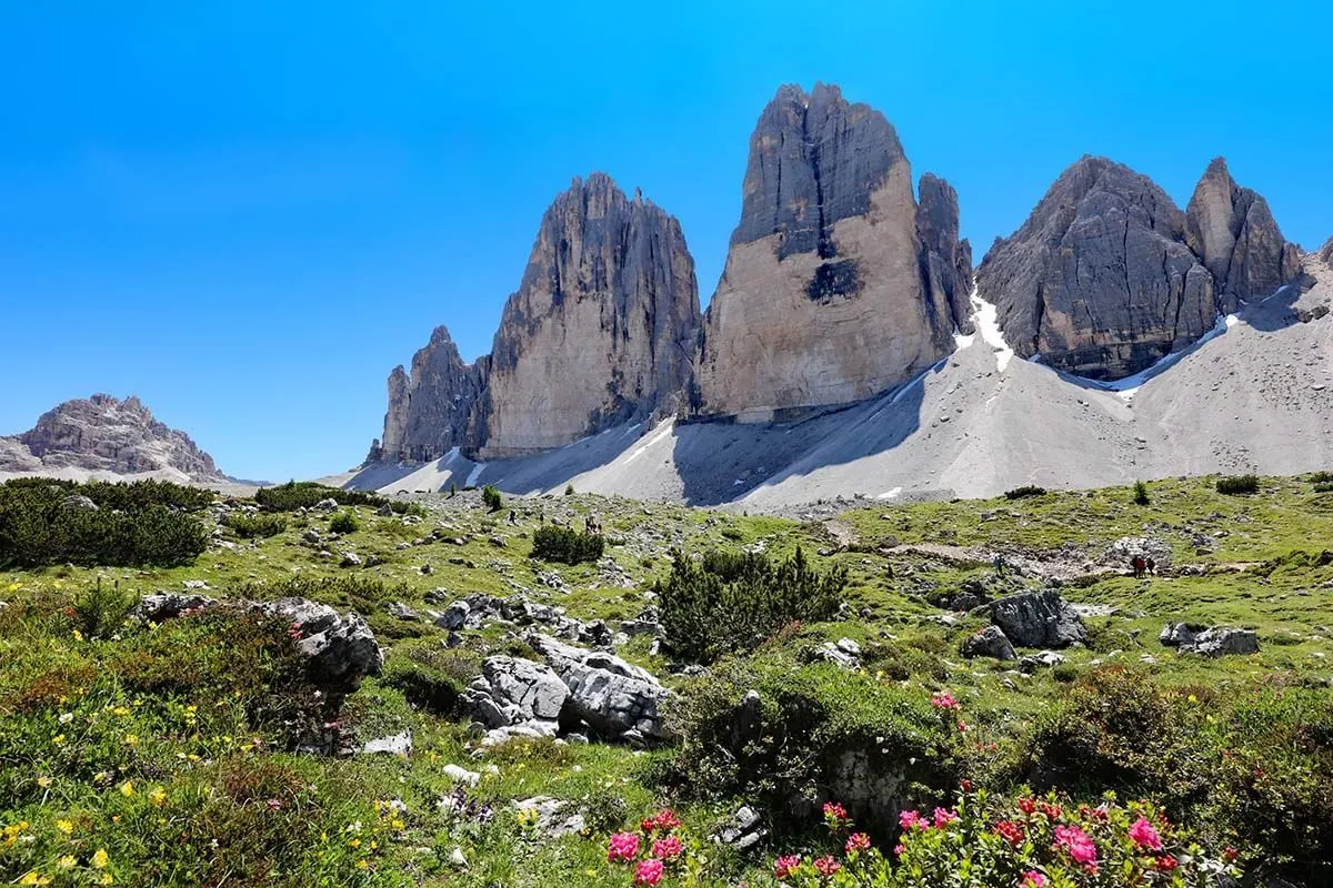Tre Cime di Lavaredo is one of the must see places in the Dolomites Italy