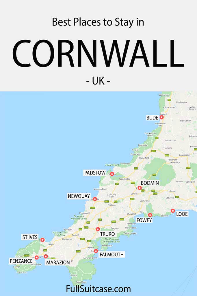 Where to stay in Cornwall - best towns and hotels for your trip or vacation in Cornwall county in southern England