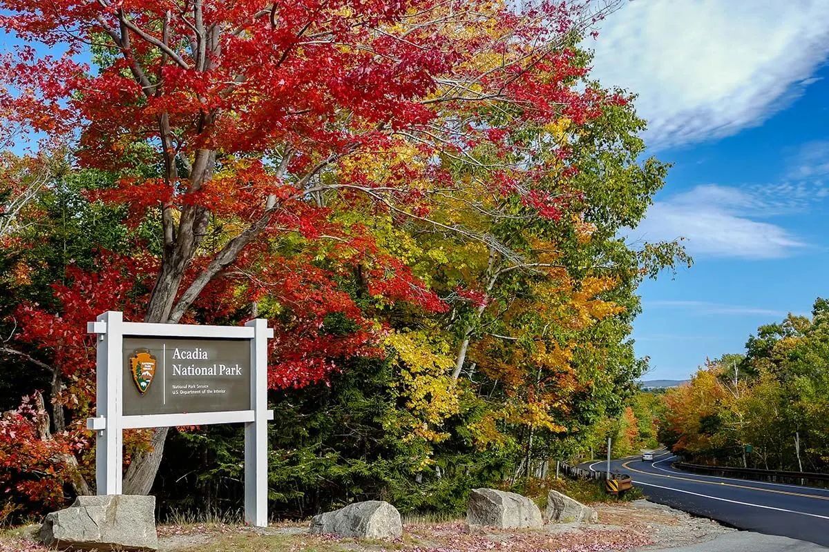 Acadia National Park sign