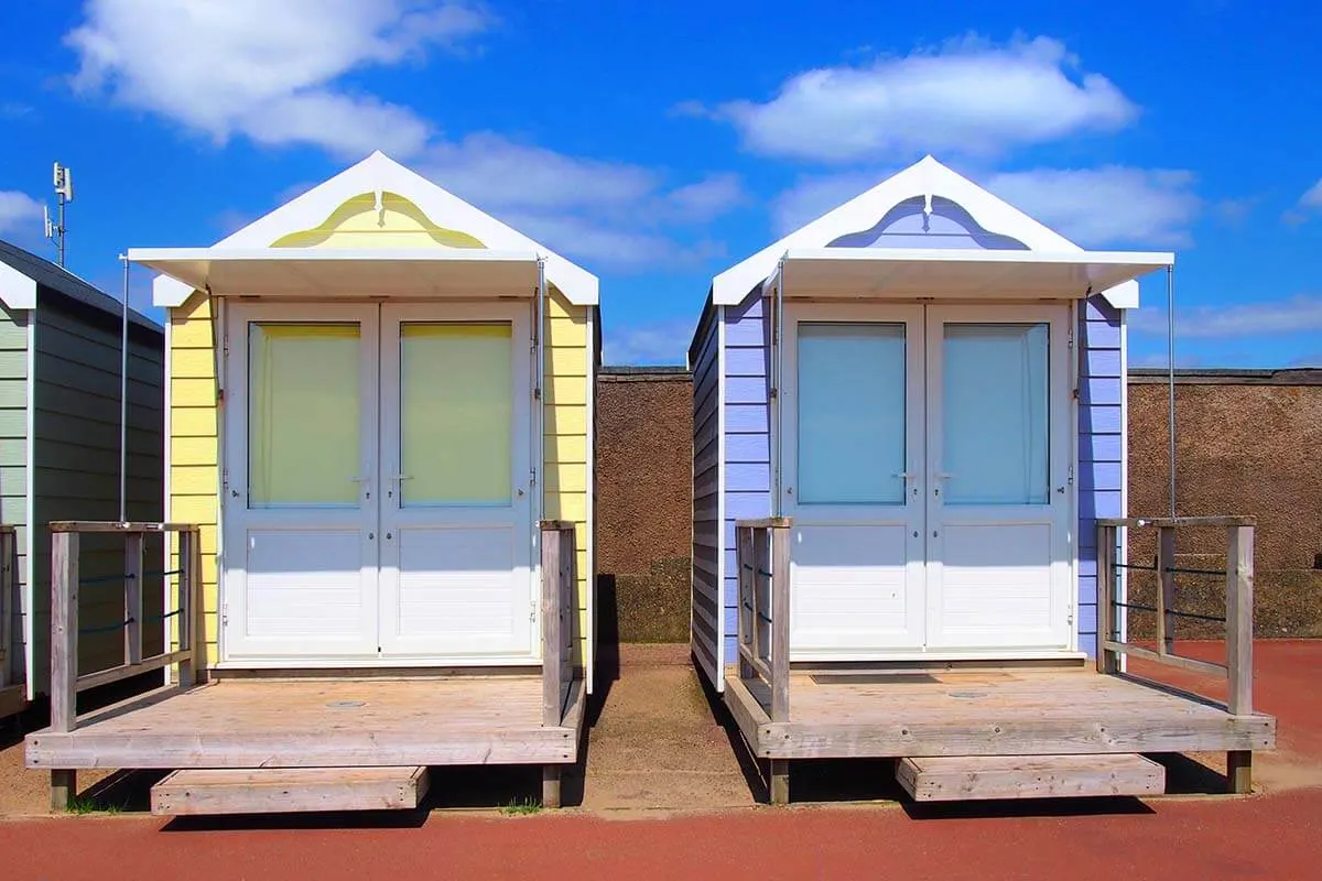 Beach Huts in Lytham St Annes near Blackpool UK