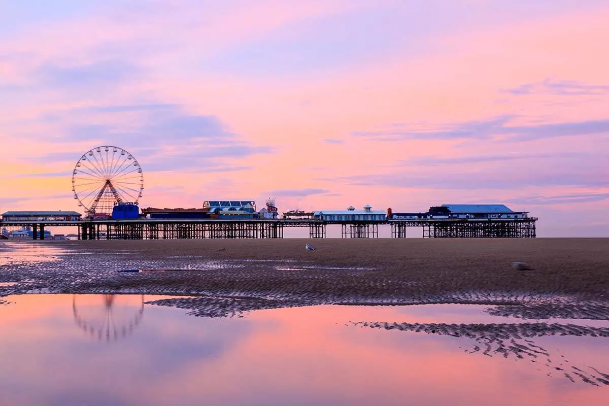 Blackpool Central Pier at sunrise