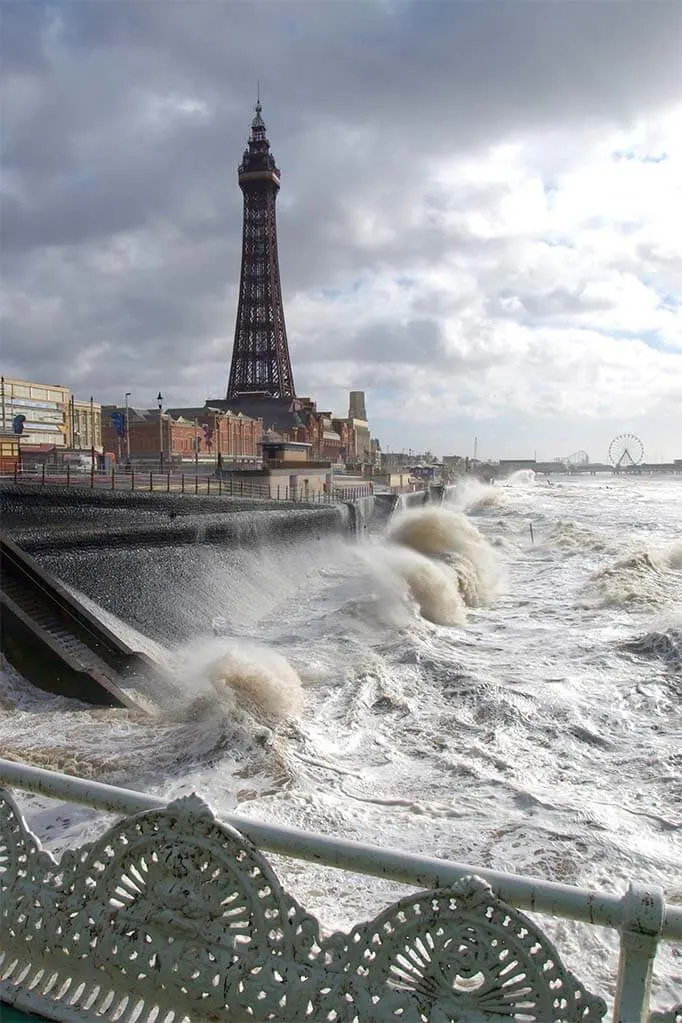 Blackpool on a stormy day in winter