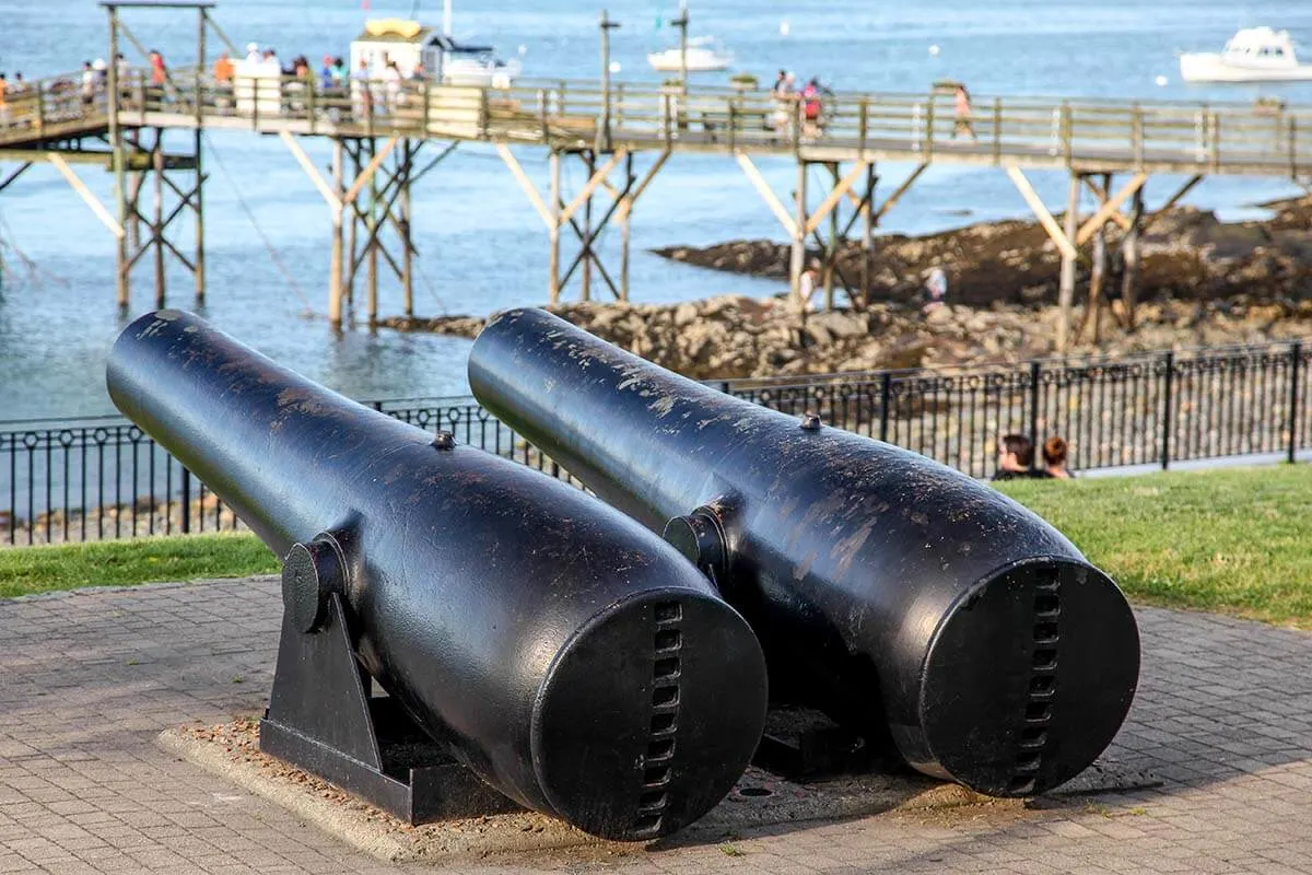 Cannons in Bar Harbor Maine USA