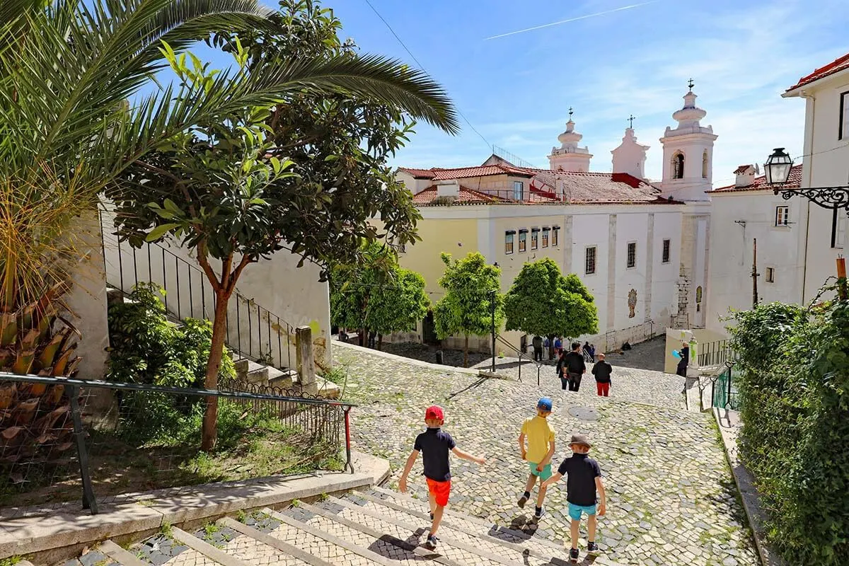 Historic Alfama neighborhood in Lisbon Portugal