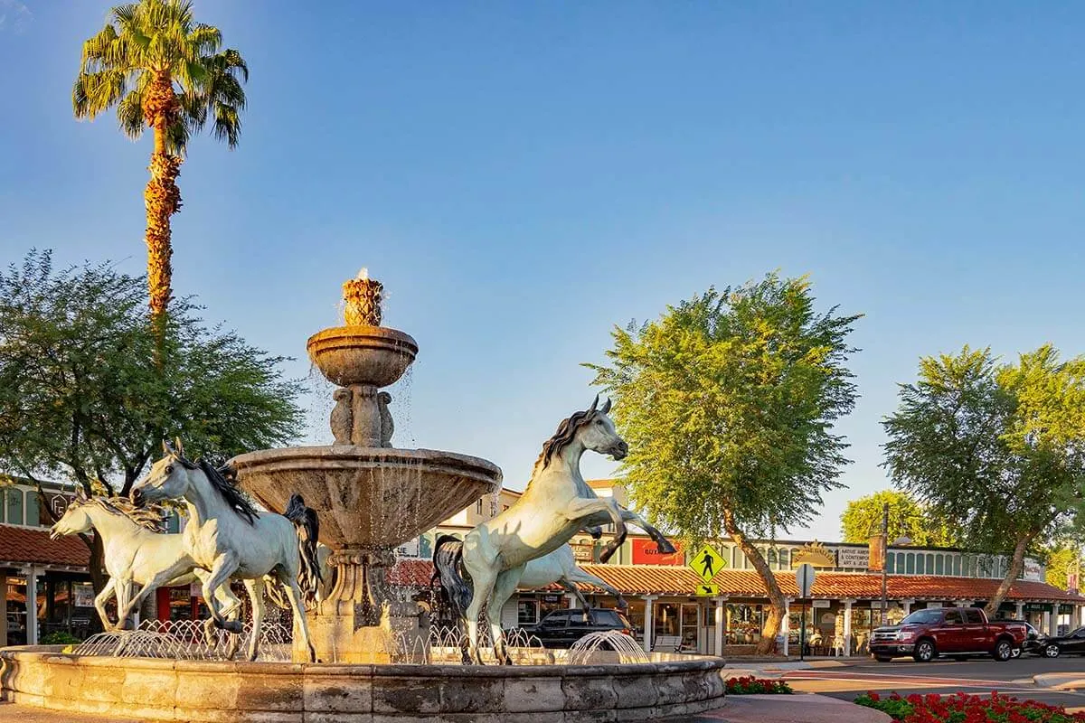 Horse Fountain by Bob Parks in Scottsdale