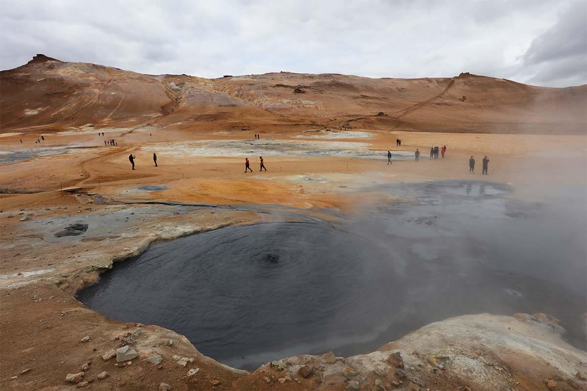Hverir geothermal area next to the Ring Road in Iceland