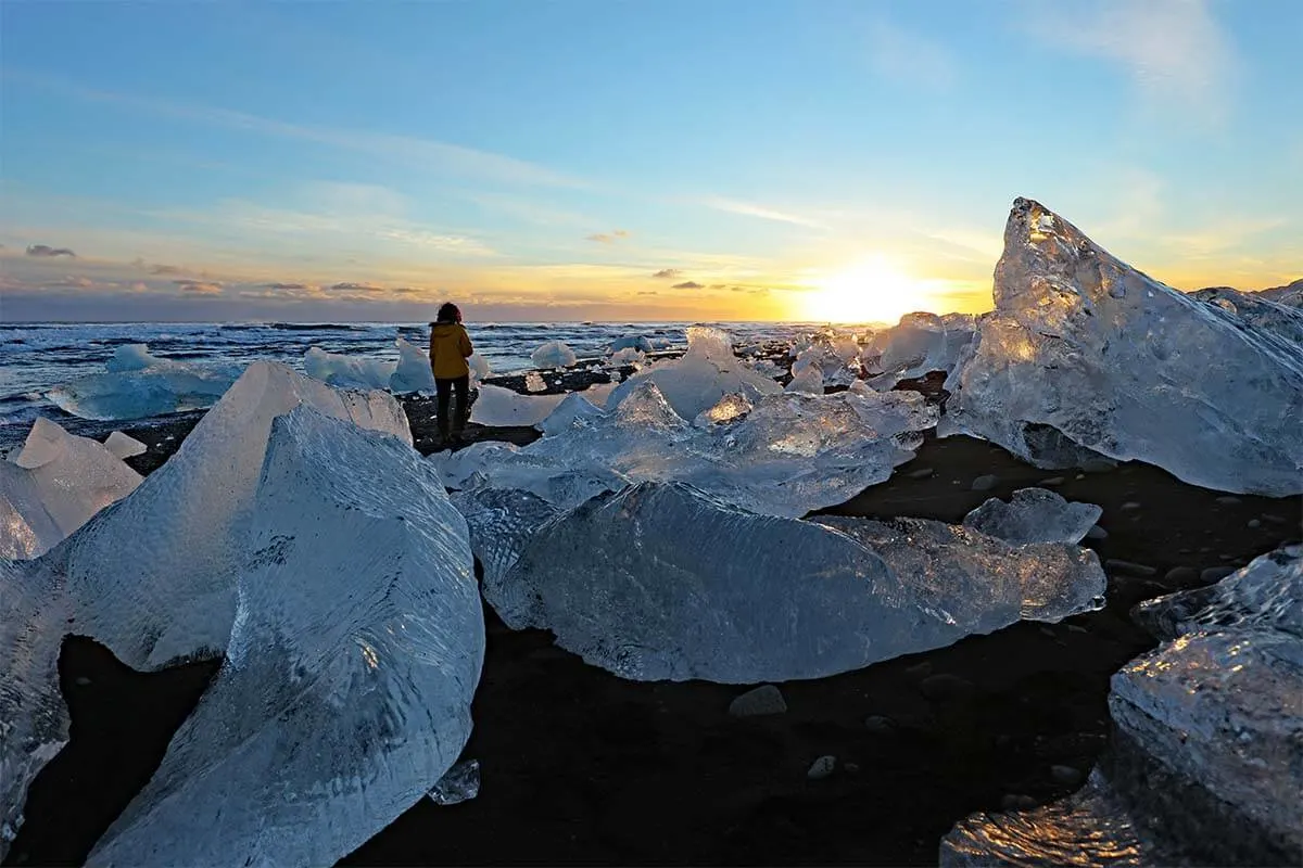 Icebergs on the Diamond Beach in Iceland