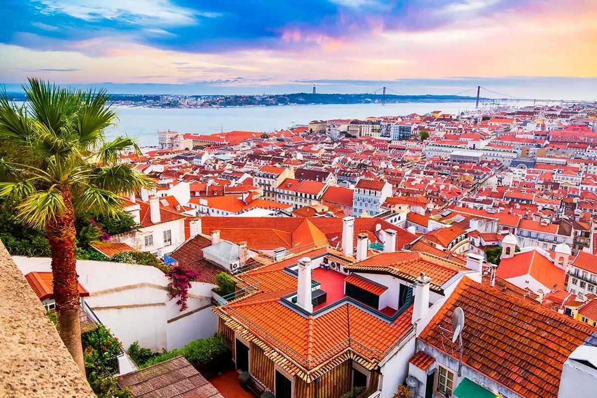 Lisbon cityscape view from St George Castle