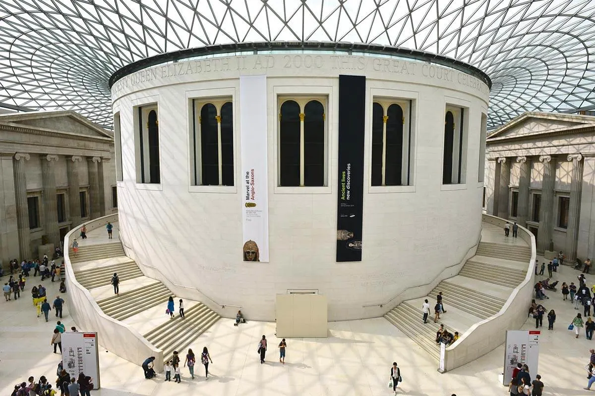 Modern interior of the British Museum in London
