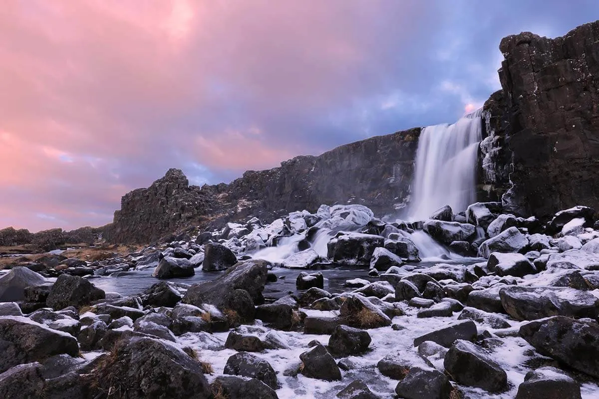 Oxararfoss in Thingvellir National Park Iceland