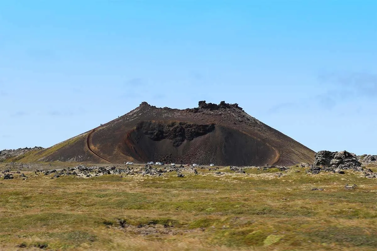 Saxholar volcano in Iceland