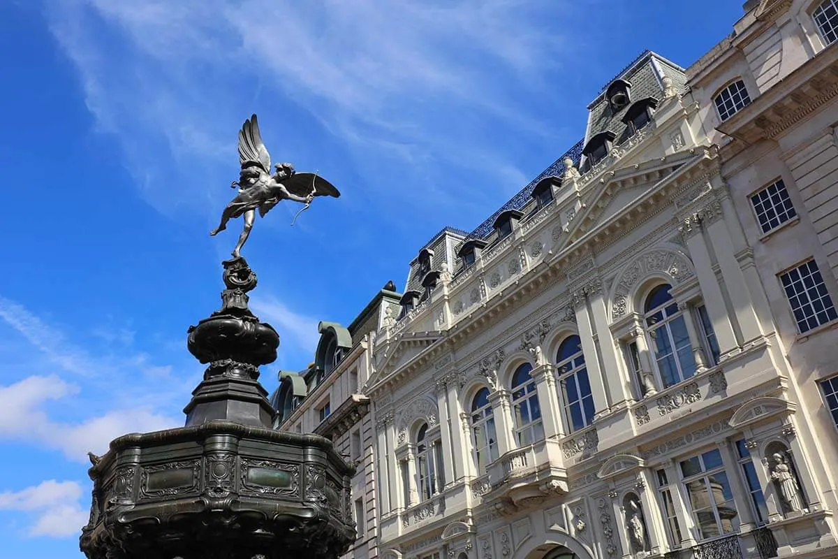 Shaftesbury Memorial Fountain at Piccadilly Circus in London