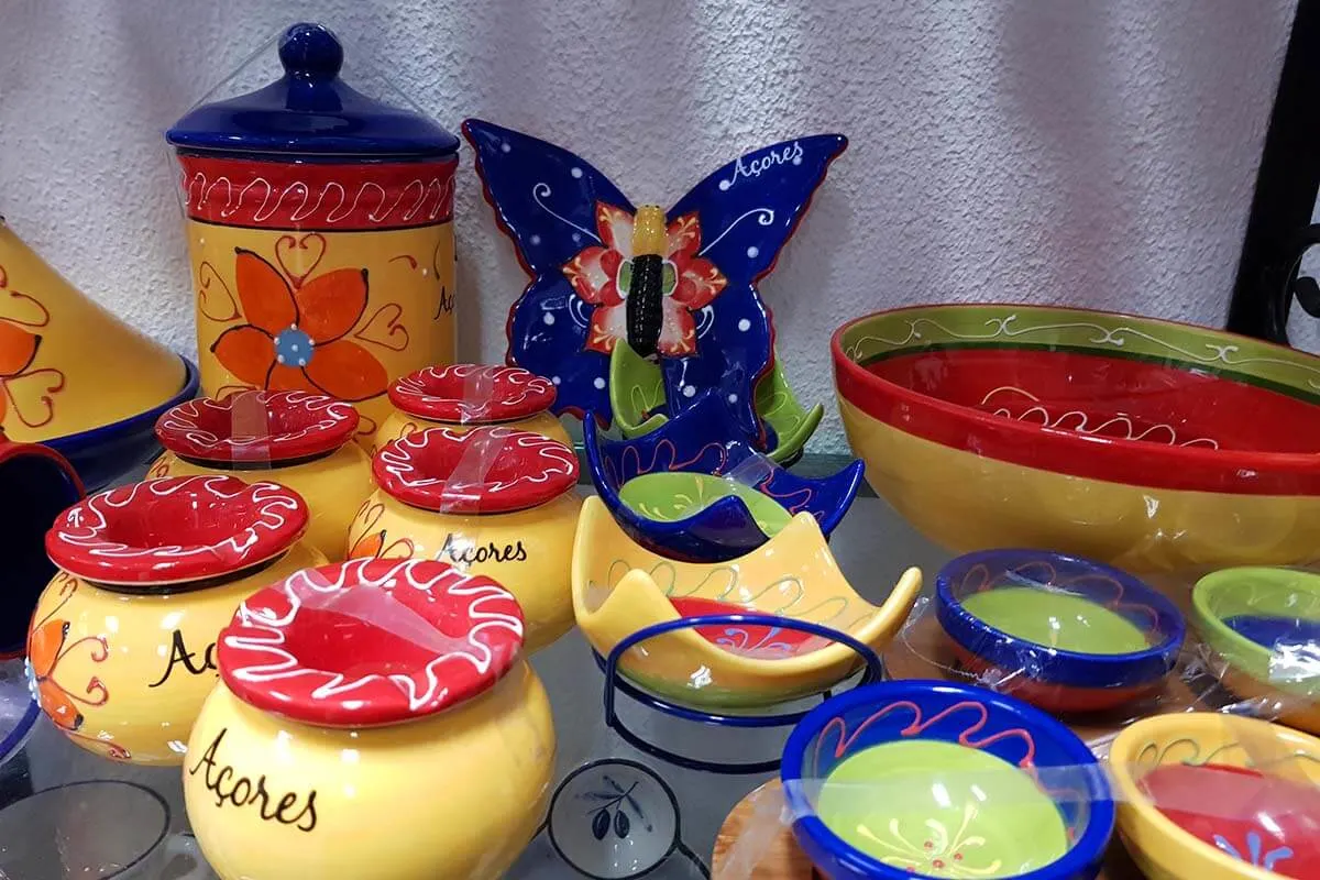 Azores souvenirs for sale in Ponta Delgada