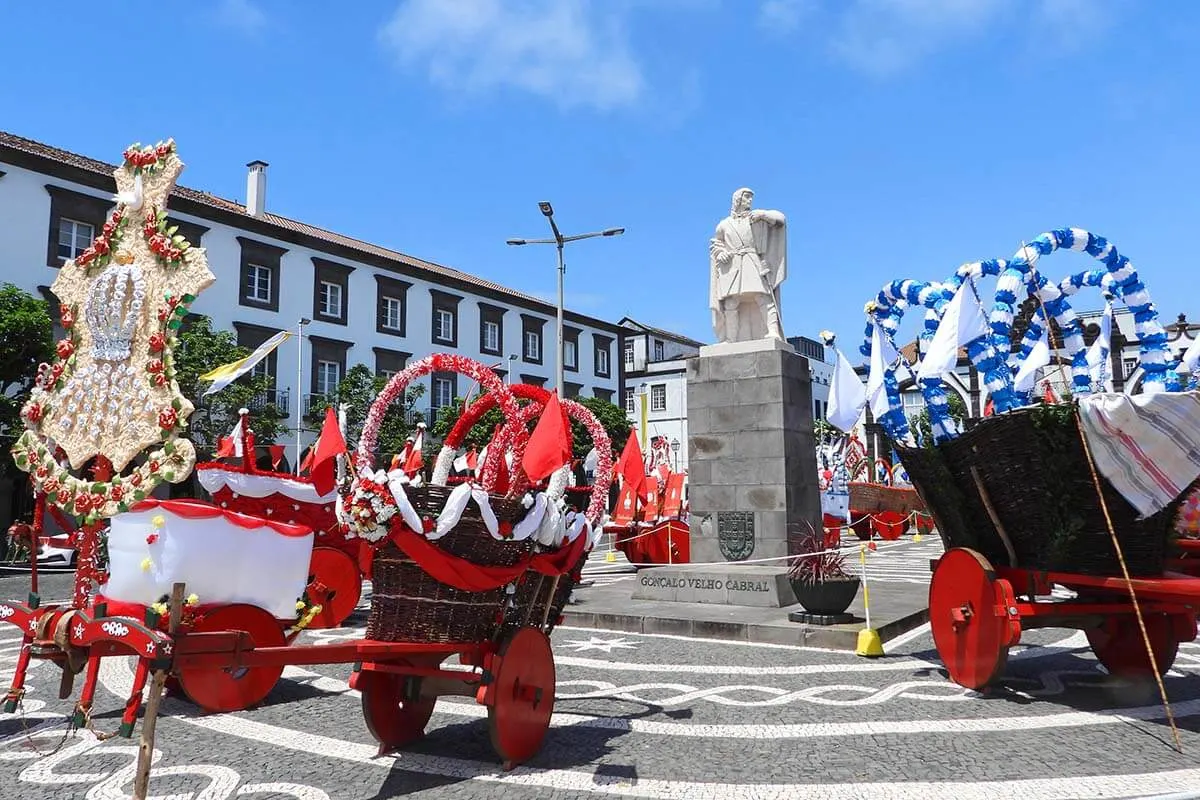 Goncalo Velho Cabral town square in Ponta Delgada, Azores, Portugal