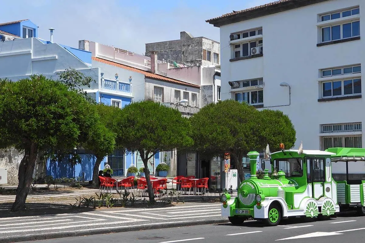 Lagarta tourist train in Ponta Delgada, Azores