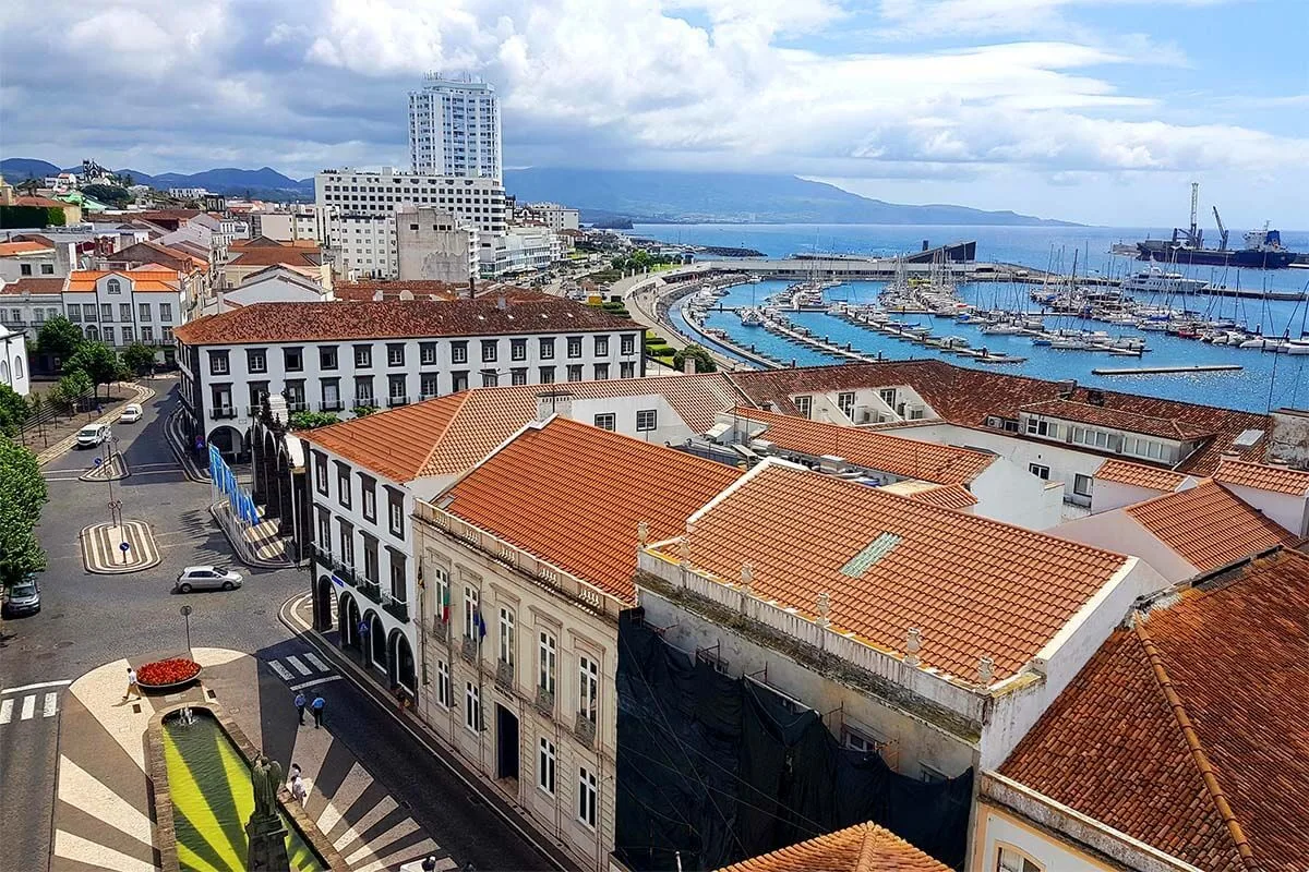 Ponta Delgada aerial view from Torre do Relogio ou Torre Sineira