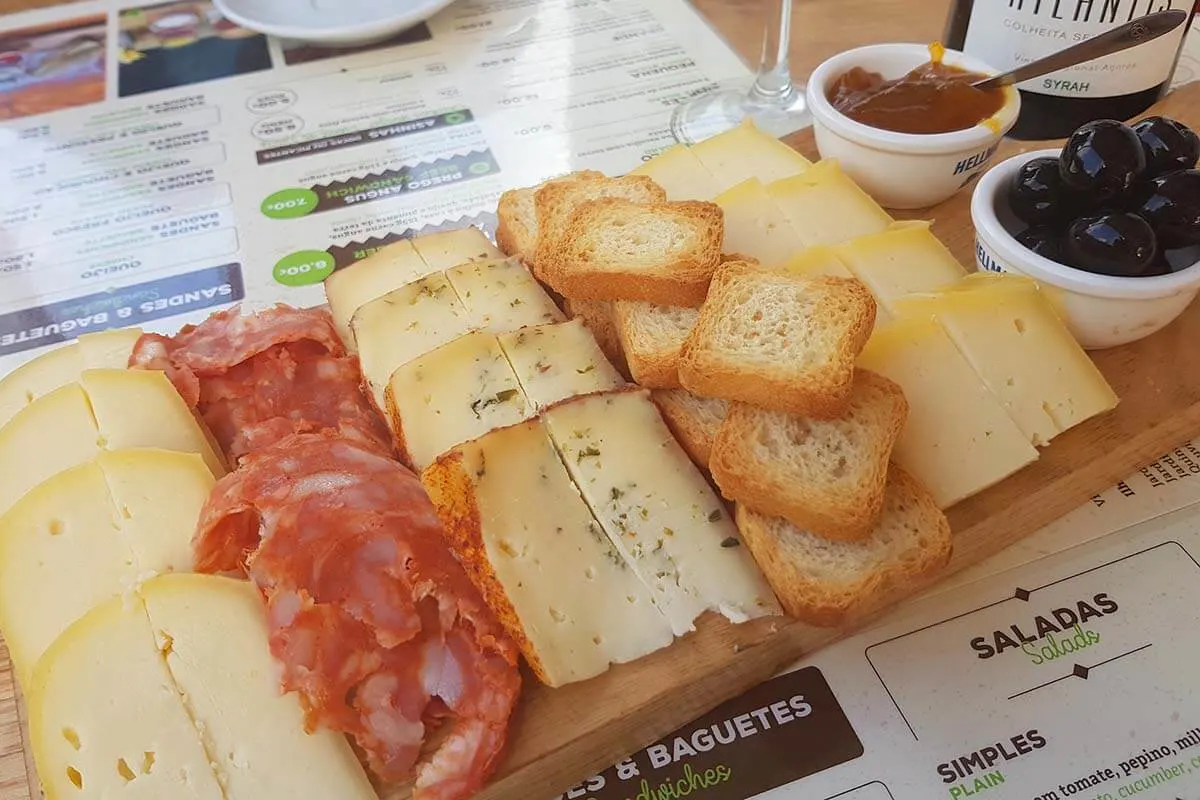 Cheese platter at Queijaria Furnense restaurant in Furnas Azores