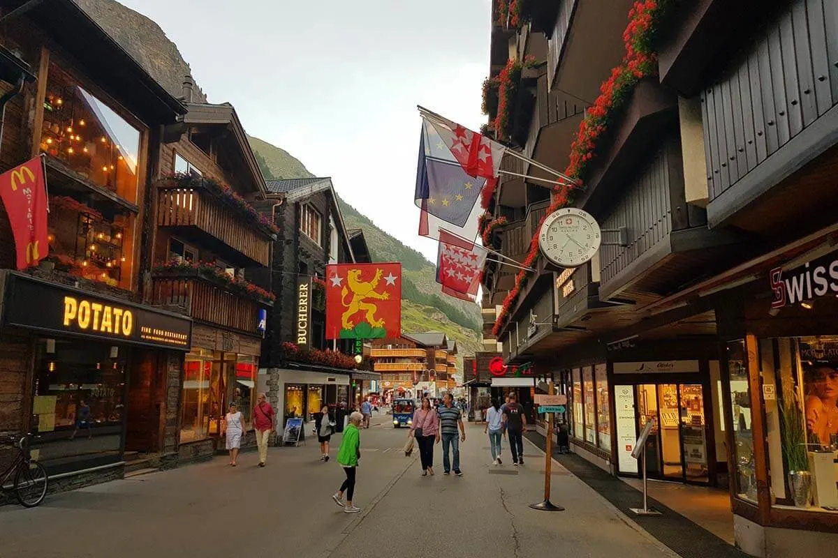 Best things to do in Zermatt - Bahnhofstrasse - the main street in town