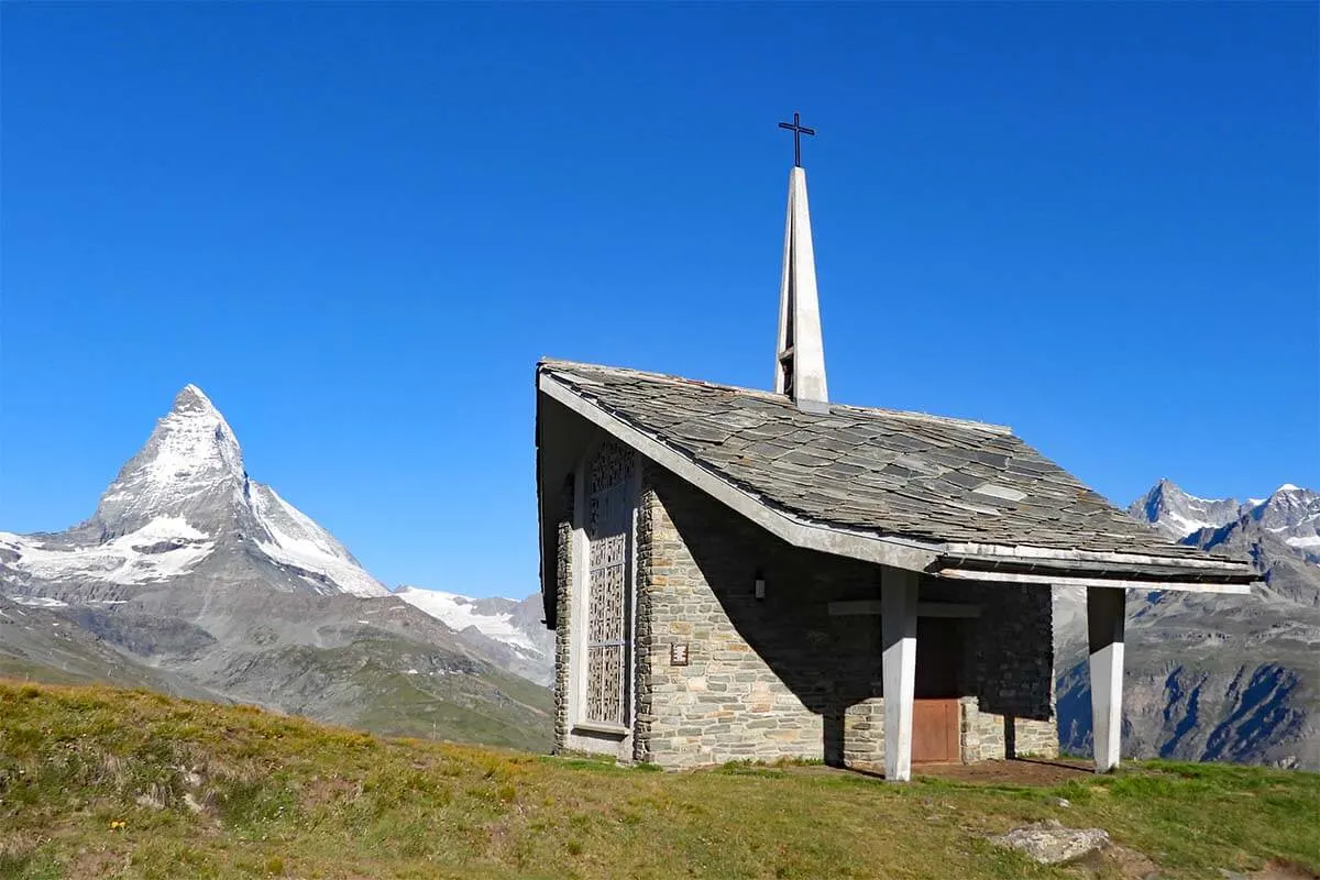 Bruder Klaus chapel and the Matterhorn - Riffelberg, Zermatt