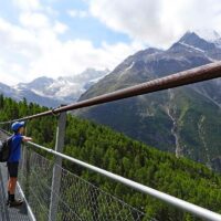 Charles Kuonen Suspension Bridge hike from Randa near Zermatt in Switzerland