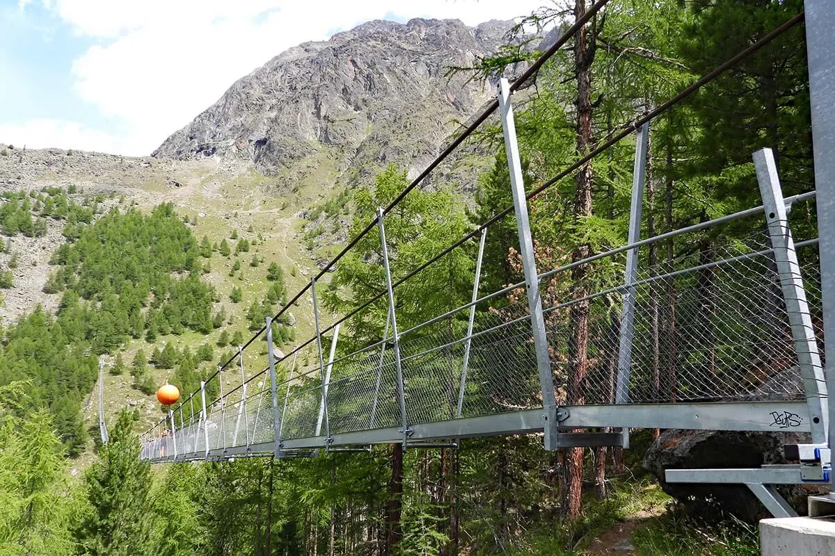 Charles Kuonen Suspension Bridge near Zermatt Switzerland