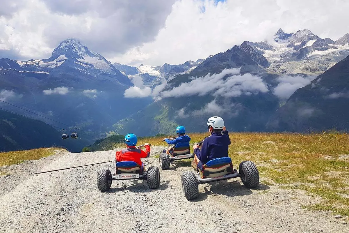 Fun things to do in Zermatt - mountain carts at Sunnegga