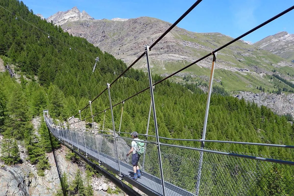 Furi suspension bridge in Zermatt is a good alternative for the Charles Kuonen bridge in Randa