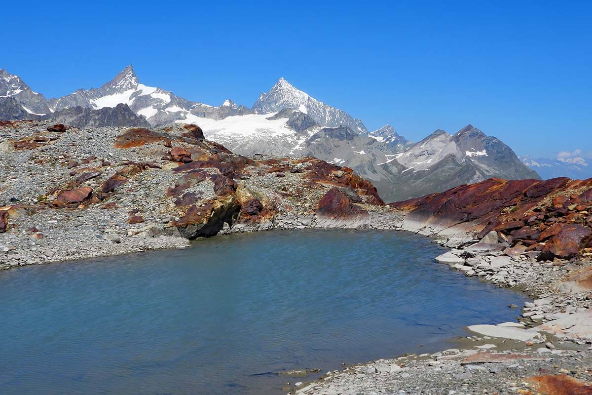 Glacial lake seen on Matterhorn Glacier Trail