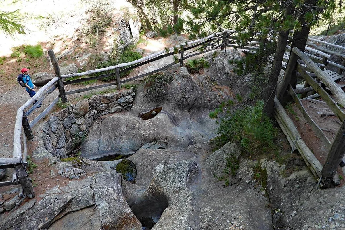 Glacier potholes in Glacier Garden in Zermatt