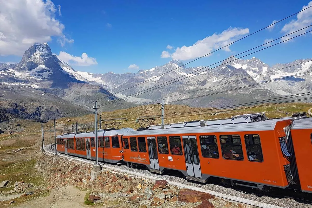 Gornergrat Railway - one of the top things to do in Zermatt Switzerland